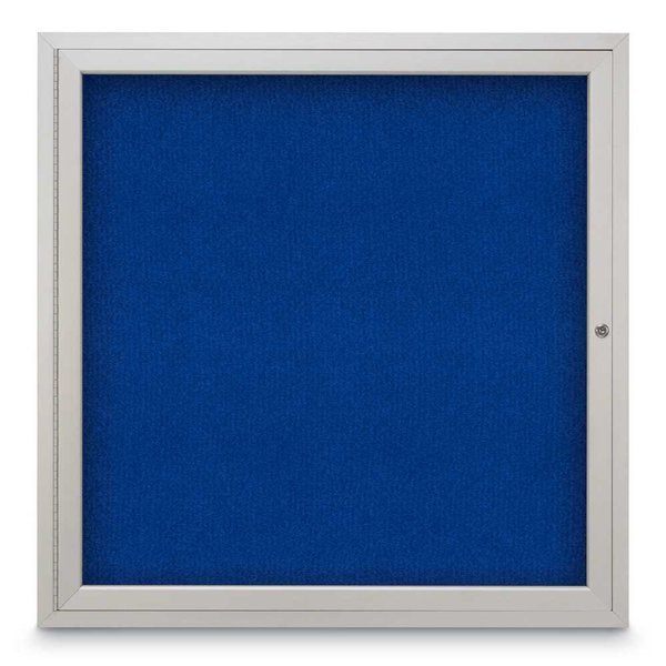 Sliding Door Indoor Enclosed Corkboard, 9, UNITED VISUAL PRODUCTS, Mfr# UV9029ACS-BLACK-BLACK